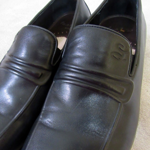 Robert Graham Sz 9.5D Black Logo Round Toe Slip On Loafers Shoes - Picture 10 of 10